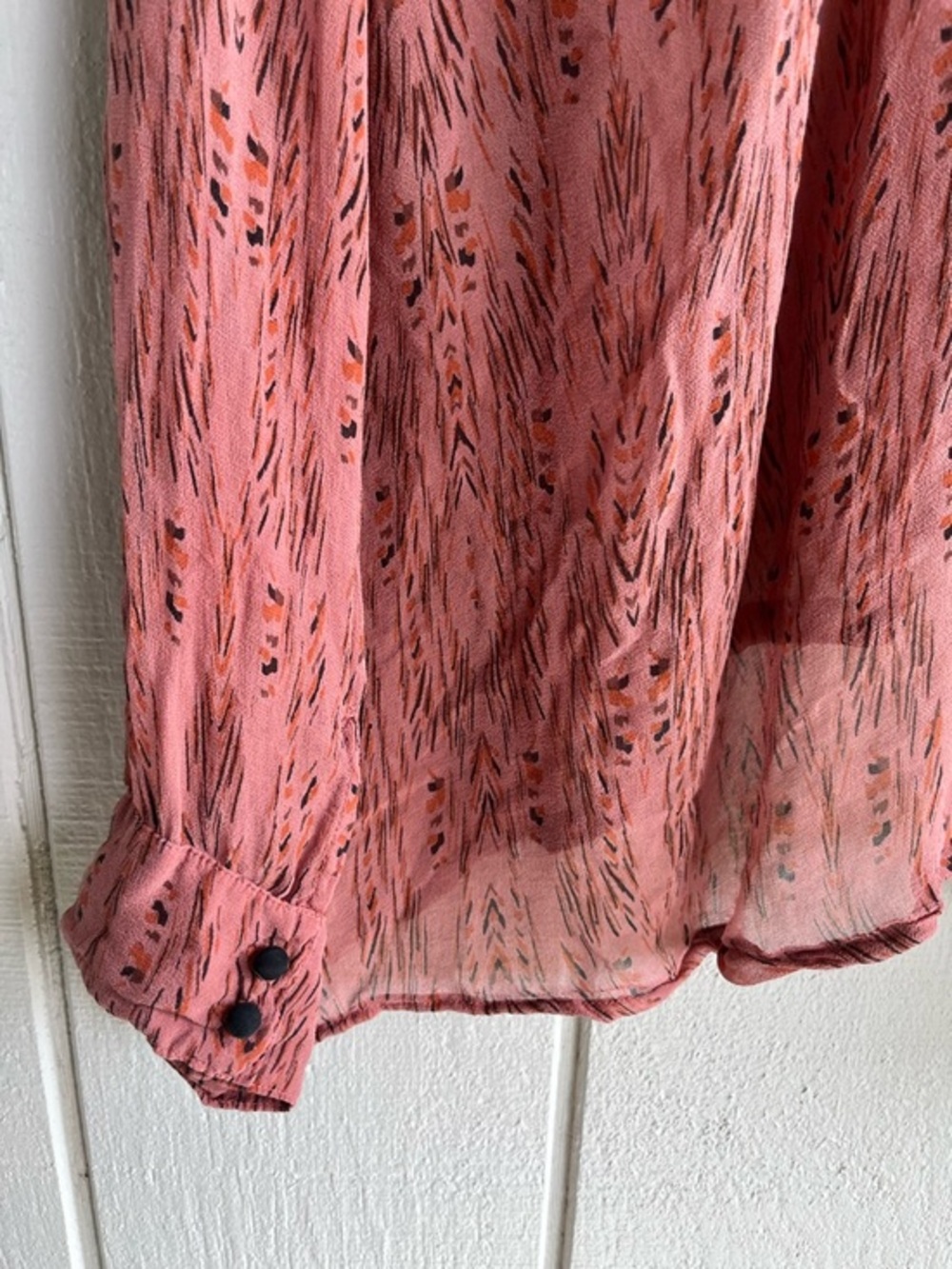 Gypsy 05 Silk Sheer Button Up Blouse Shoulder Cutouts Size‎ XS - Picture 7 of 8